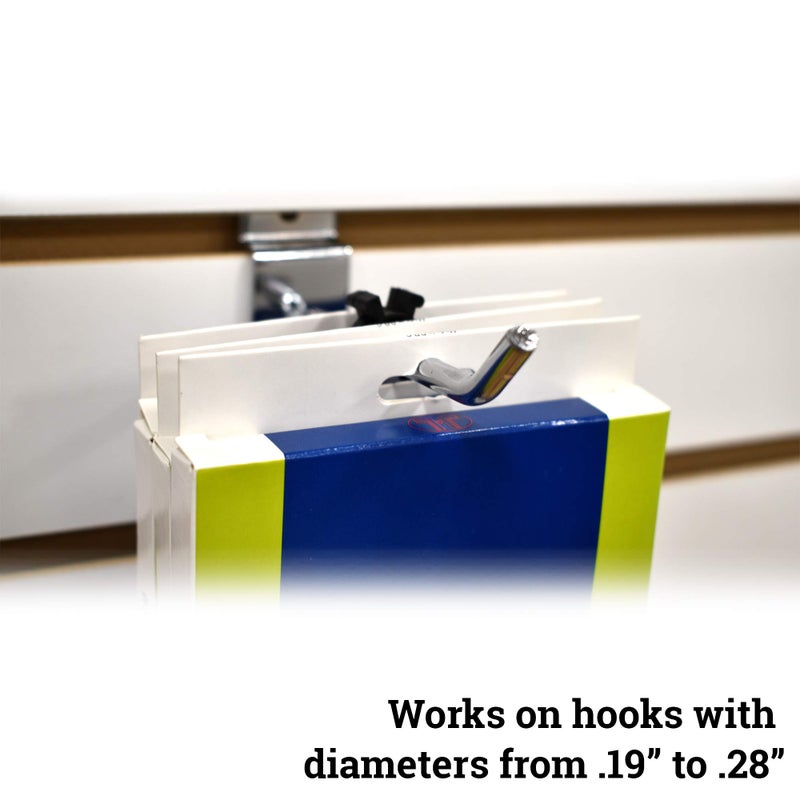 Store Fixtures Direct Black Peg Hook Stoppers, Squeeze & Pinch Inventory Control Clips to Help Keep Merchandise on Hooks, 200 Pack - Image 4